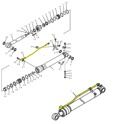KOMATSU PC120 PC130 Oliepijp van de graafmachine onder druk voor hydraulische cilinder en ijzerpijp