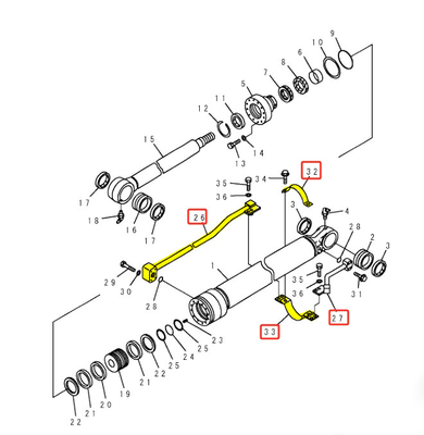 KOMATSU PC120 PC130 Oliepijp van de graafmachine onder druk voor hydraulische cilinder en ijzerpijp