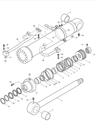 Bouwwerken Essentiële hoge DH300LC-7 cilinder oliepijp voor Doosan graafmachine