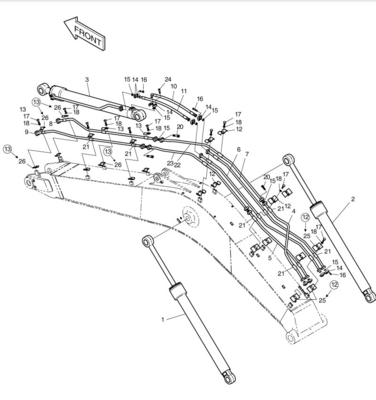 Bouwwerken Essentiële hoge DH300LC-7 cilinder oliepijp voor Doosan graafmachine