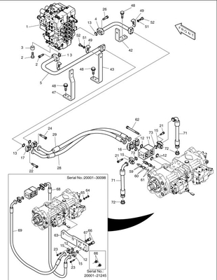 Bouwwerken Essentiële hoge DH300LC-7 cilinder oliepijp voor Doosan graafmachine