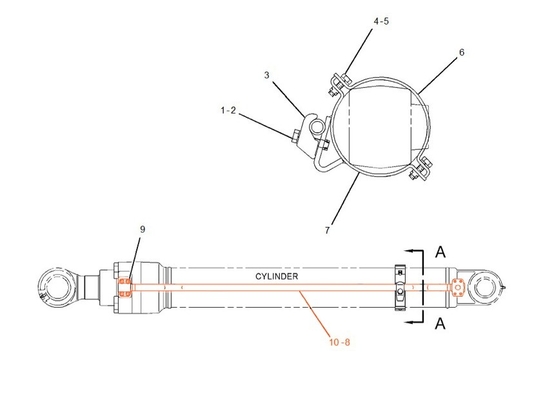 CAT 320C Draadleidingen voor graafmachines en oliepijpen voor cilinders