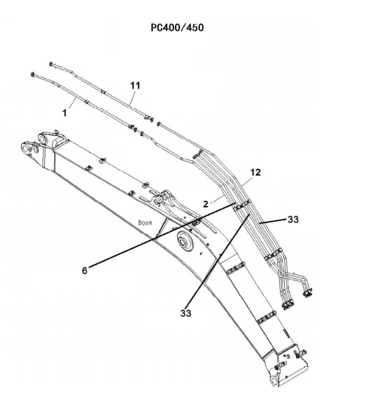 PC400 Graafmachinepijpleidingen Oliecilinder Staalpijp 208-62-71560 208-62-71570 208-62-71580