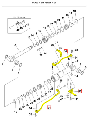 PC400 Graafmachinepijpleidingen Oliecilinder Staalpijp 208-62-71560 208-62-71570 208-62-71580