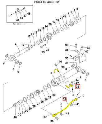 PC400 Graafmachinepijpleidingen Oliecilinder Staalpijp 208-62-71560 208-62-71570 208-62-71580