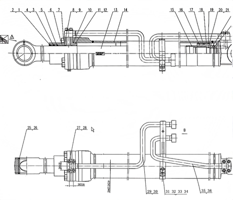 SE210 SE215 Oliepijpen voor cilinders voor graafmachines in Hantui uit bouwmaterialenwinkels