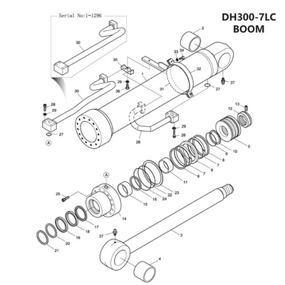 Doosan DH300 Graafmachine Pipe Clamp Hydraulische cilinder Pipe Clamp Hard Tube Fixture