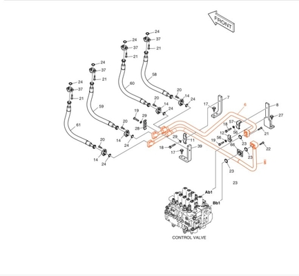 DX190-3B DX200-3B Graafmachines Buitengroepen Hydraulische distributiepijpen