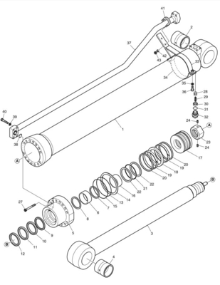 DX200A Hydraulische graafmachine Middelarmpijp voor graafmachines in de energiewinning