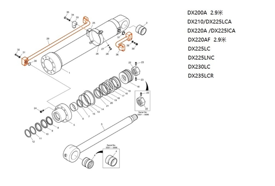 DX200A Hydraulische graafmachine Middelarmpijp voor graafmachines in de energiewinning