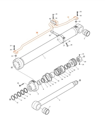 Nieuw ontworpen DX200A Hydraulisch systeem distributeur boom buis voor graafmachine ijzerpijp