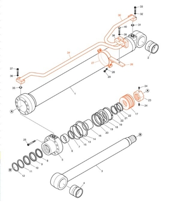 Nieuw ontworpen DX200A Hydraulisch systeem distributeur boom buis voor graafmachine ijzerpijp