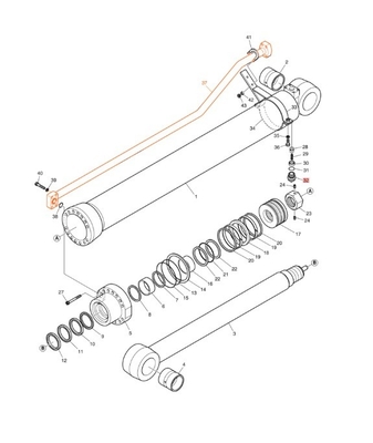 Nieuw ontworpen DX200A Hydraulisch systeem distributeur boom buis voor graafmachine ijzerpijp