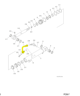 PC56 PC55MR-2 Hydraulisch distributiesysteem Boombuis voor graafmachines