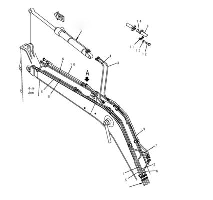 PC120 PC130 hydraulisch systeem distributeur Boompiepen olie-inlaatpijpen graafmachine ijzerpijpen