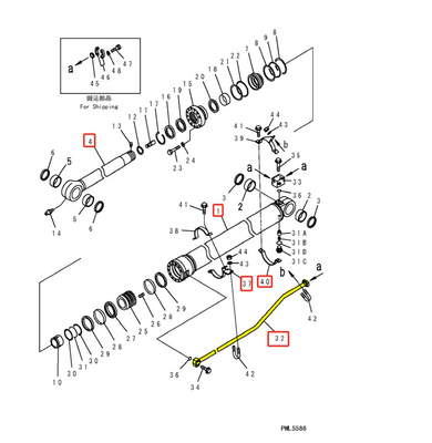 PC360 PC300 Hydraulisch distributie-systeem boombuis en retourbuis voor graafmachine ijzerbuis