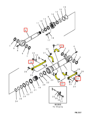 PC360 PC300 Hydraulisch distributie-systeem boombuis en retourbuis voor graafmachine ijzerbuis