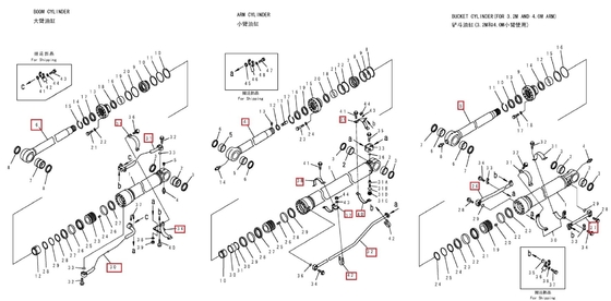 PC360 PC300 Hydraulisch distributie-systeem boombuis en retourbuis voor graafmachine ijzerbuis