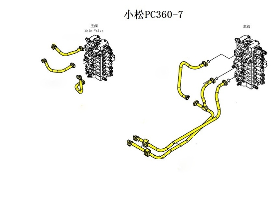 PC360 PC300 Hydraulisch distributie-systeem boombuis en retourbuis voor graafmachine ijzerbuis