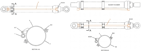 Categorie 349 Ruimte-onderdelen van graafmachines Hydraulische cilinderbuis 239-1604 115-8961