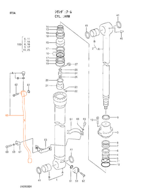 Staal HITACHI 120 Graafmachine Hydraulische cilinderbuis 0409016 0409017 Voor arm