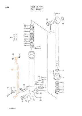 Top ZAX120 Graafmachine Onderdelen Hydraulische cilinderbuis 0409113 0409114